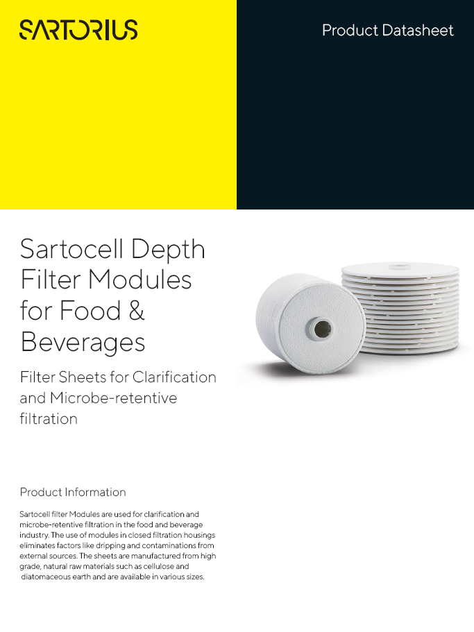 Sartocell Depth Filter Modules for Food & Beverages - Sartorius Croatia
