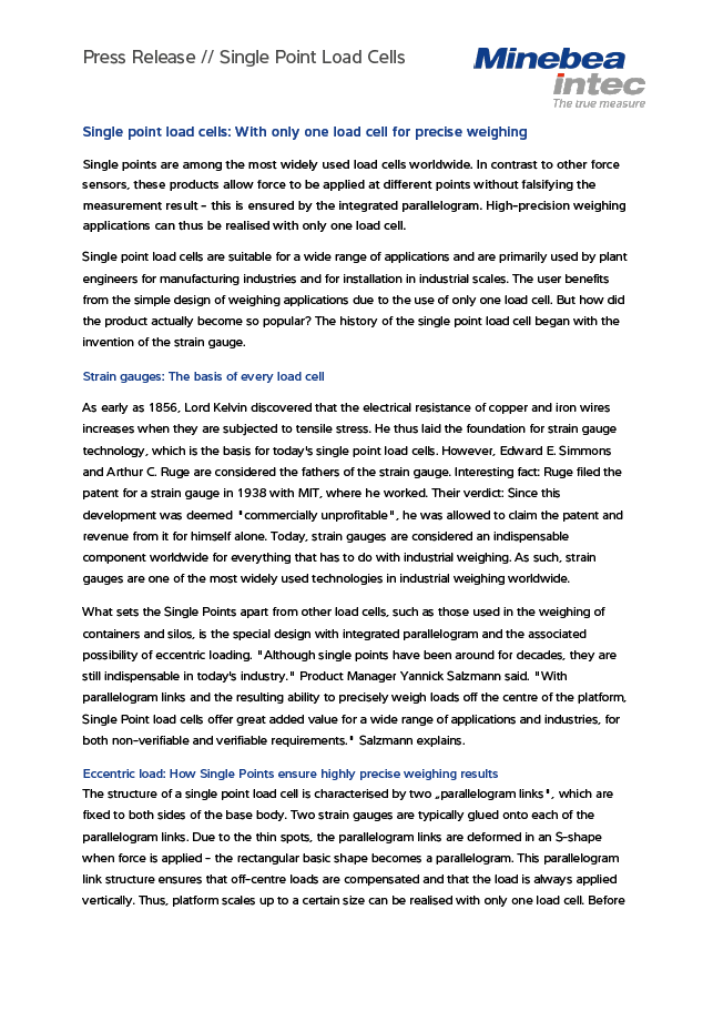 Mjerne ćelije za precizno vaganje - Sartorius Croatia 