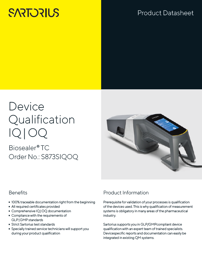 Biosealer® TC kvalifikacija - Sartorius Croatia