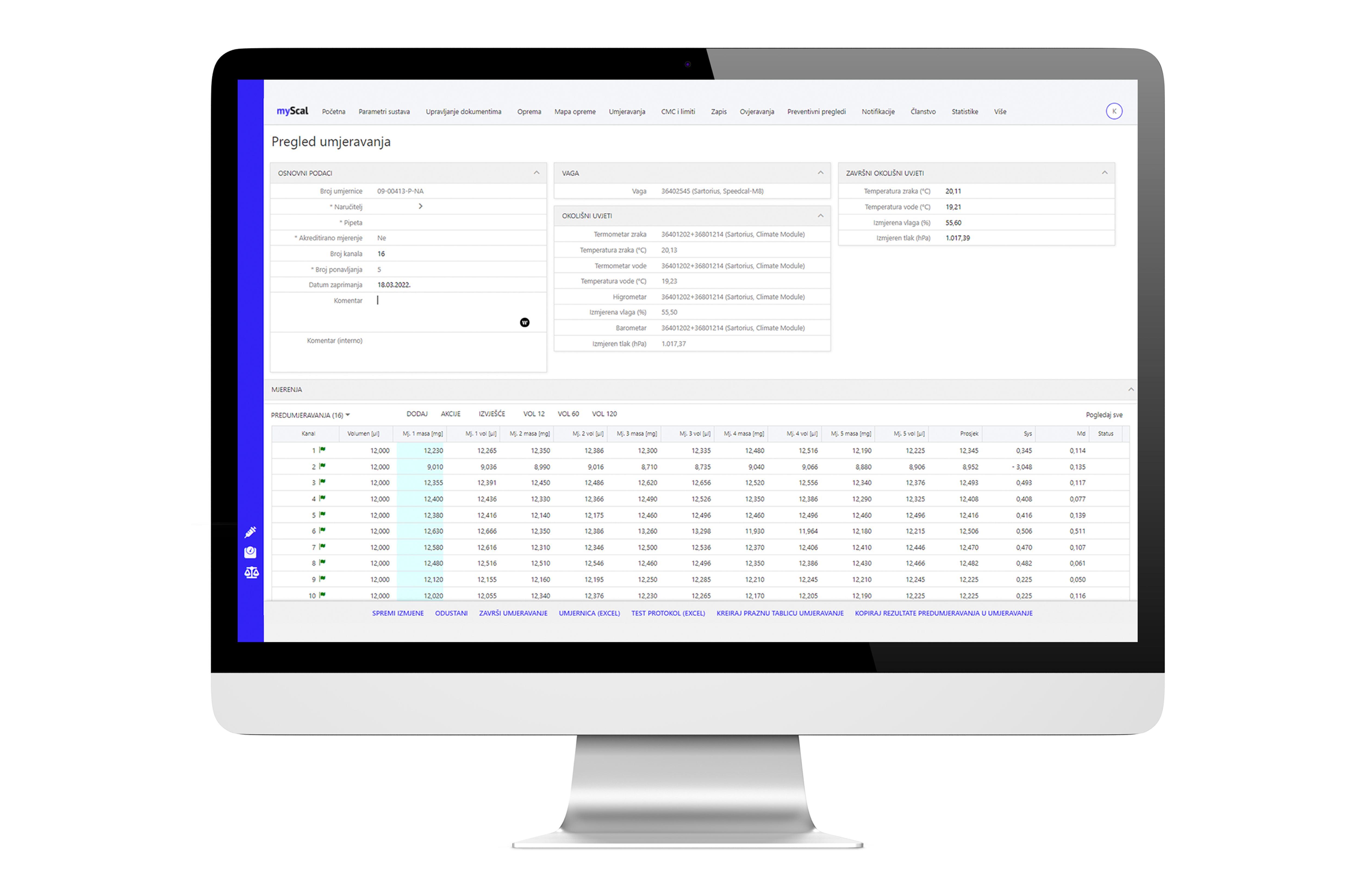 myScal® program za umjeravanje pipeta, vaga i utega - Sartorius Croatia