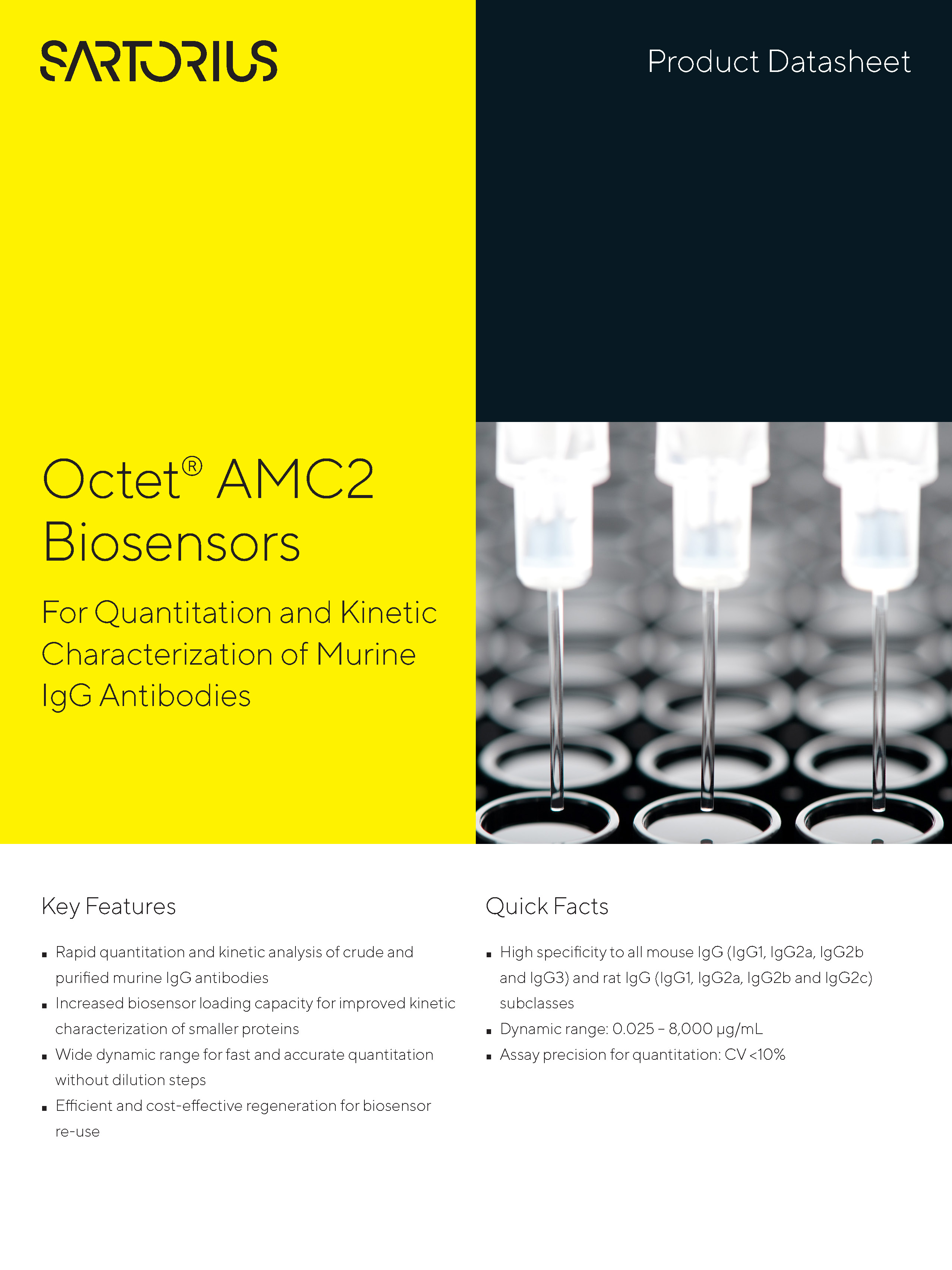 Octet® AMC2 biosenzori - Za kvantifikaciju i kinetičku karakterizaciju mišjih IgG protutijela - Sartorius Croatia