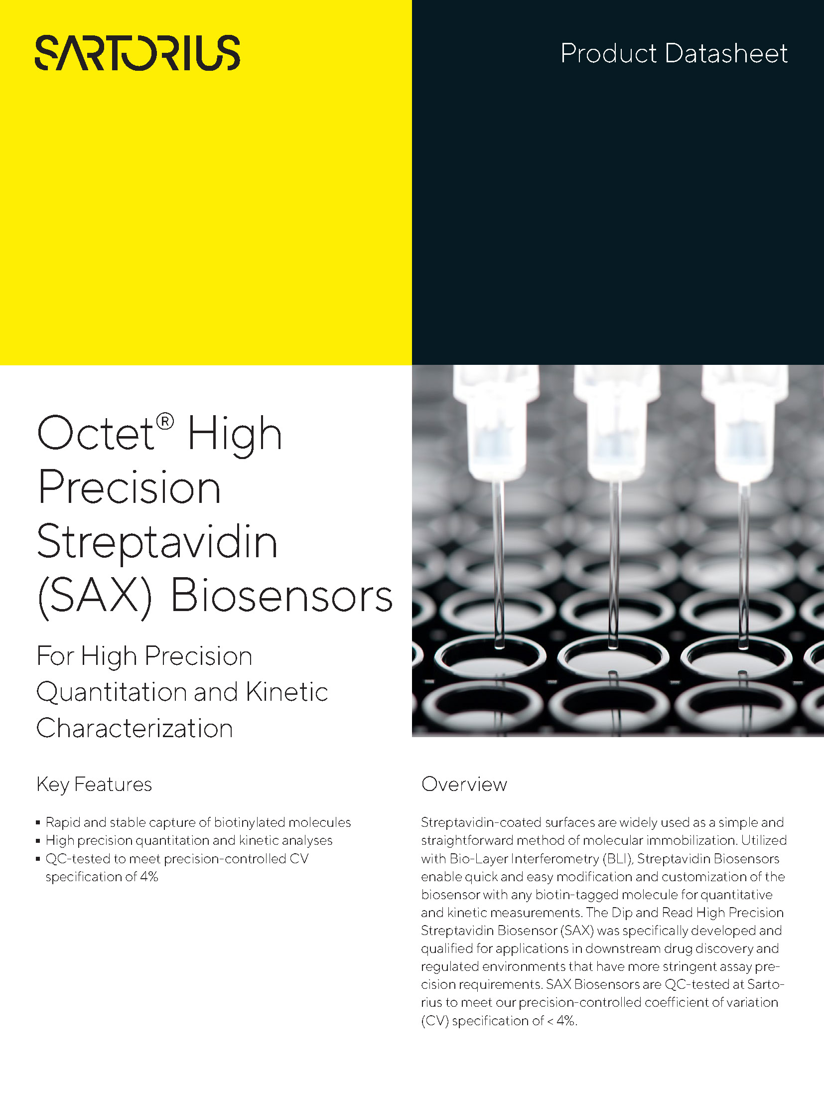 Octet® High Precision Streptavidin 2.0 (SAX2) Biosensors - For High Precision and Reproducible Kinetic Characterization and Custom Quantitation - Sartorius Croatia
