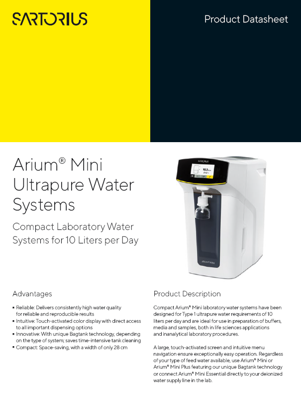 Arium® Mini sustavi za ultračistu vodu  - Sartorius Croatia