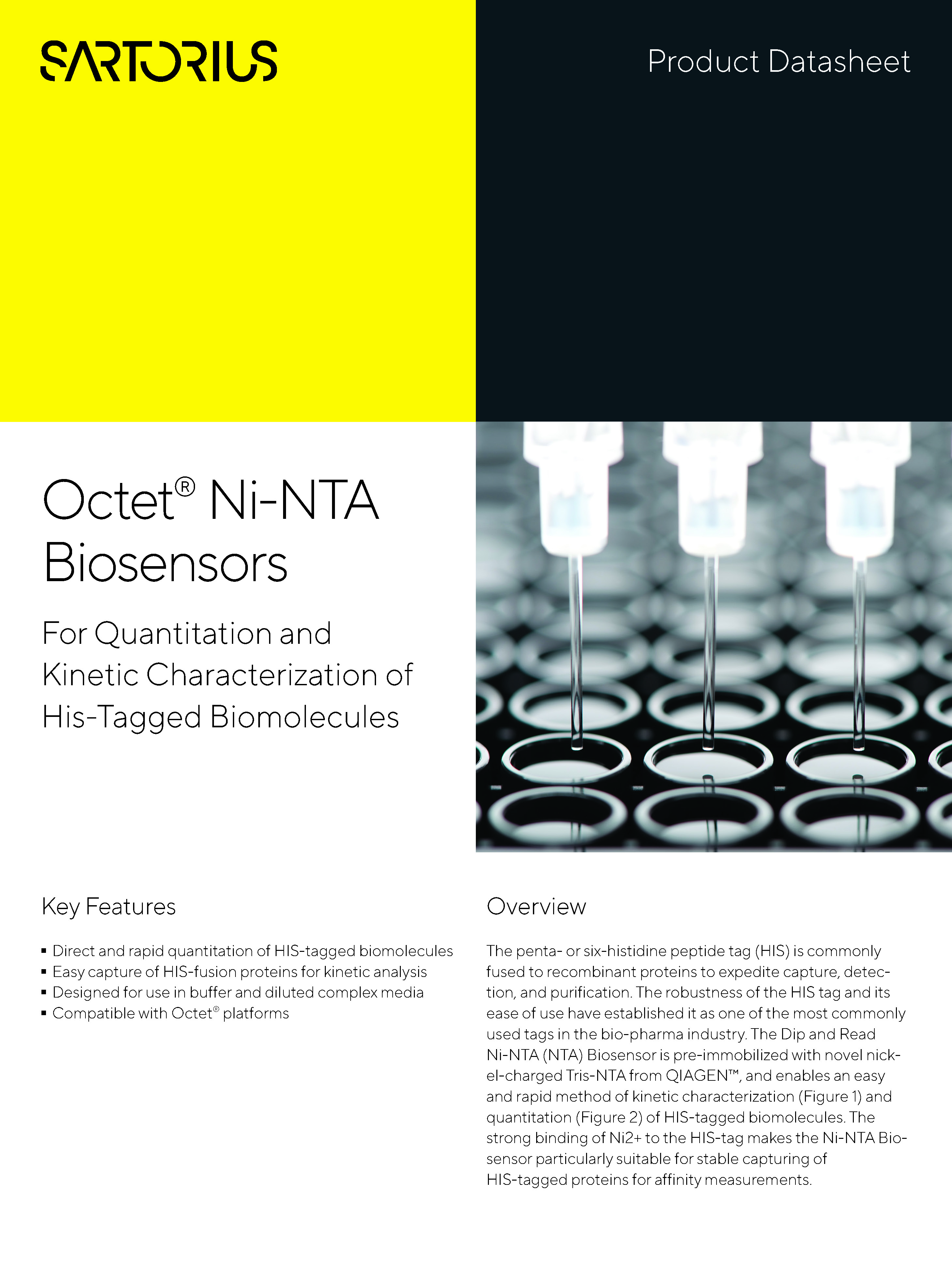 Octet® Ni-NTA biosenzori - Za kvantifikaciju i kinetičku karakterizaciju biomolekula s His oznakom - Sartorius Croatia