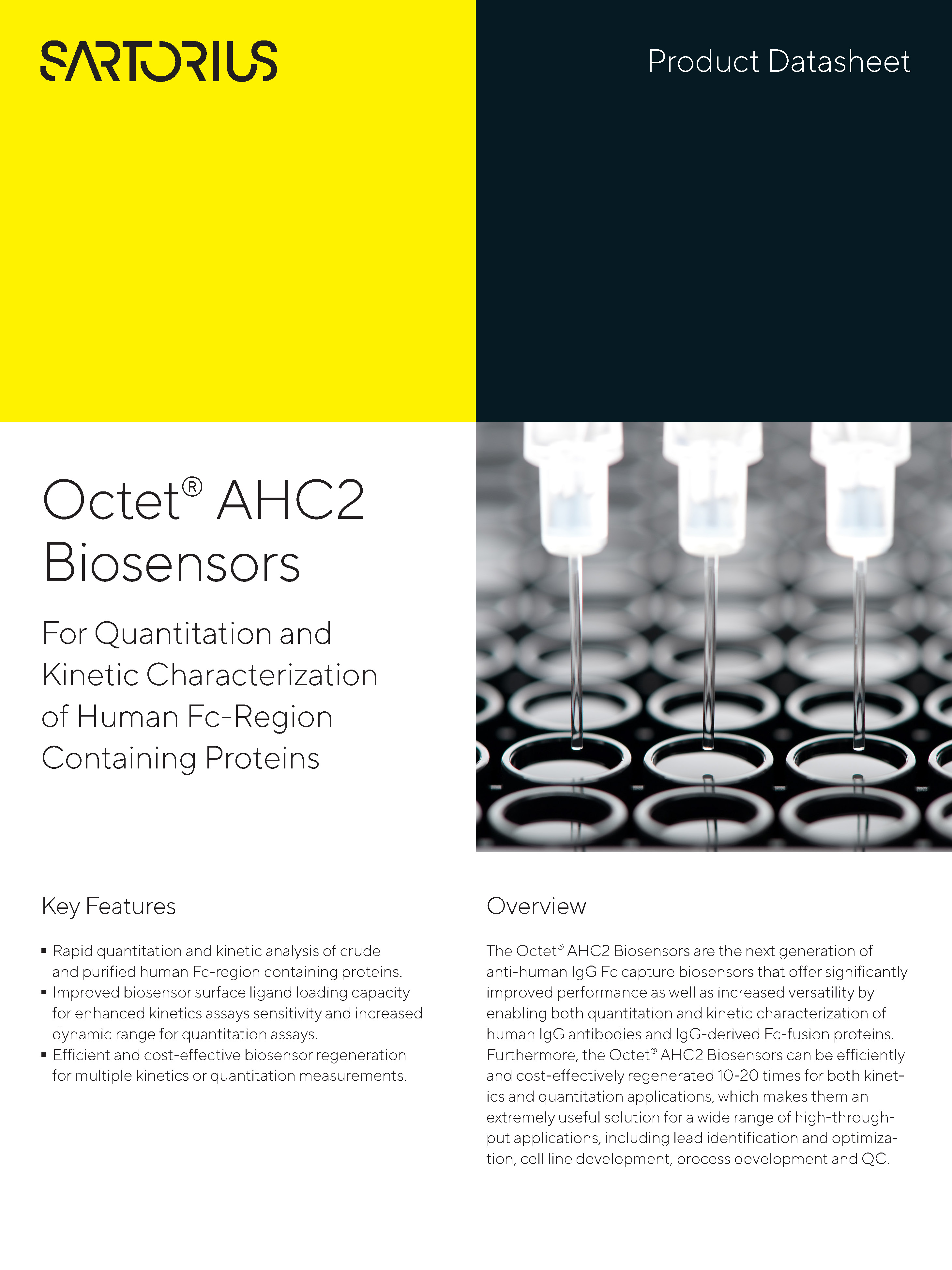 Octet® AHC2 biosenzori - Za kvantifikaciju i kinetičku karakterizaciju ljudskih proteina koji sadrže Fc - Sartorius Croatia