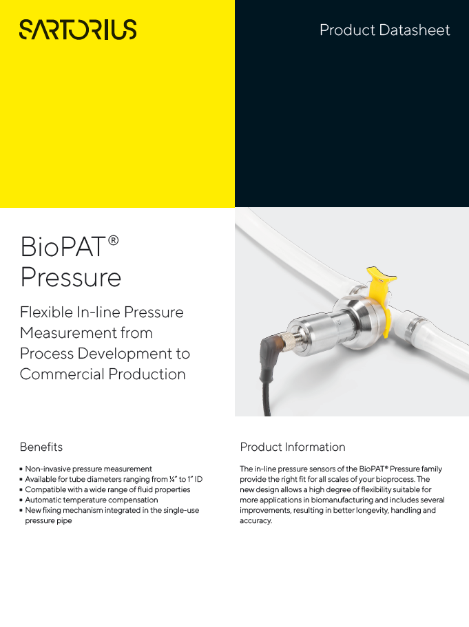 BioPAT® Pressure: Flexible In-line Pressure Measurement from Process Development to Commercial Production - Sartorius Croatia