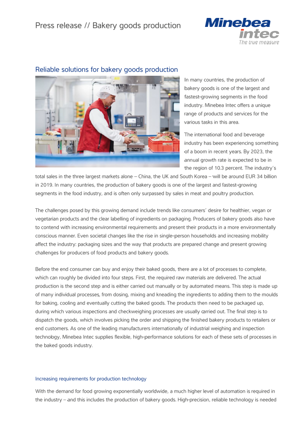 Pouzdana rješenja za proizvodnju pekarskih proizvoda - Sartorius Croatia 