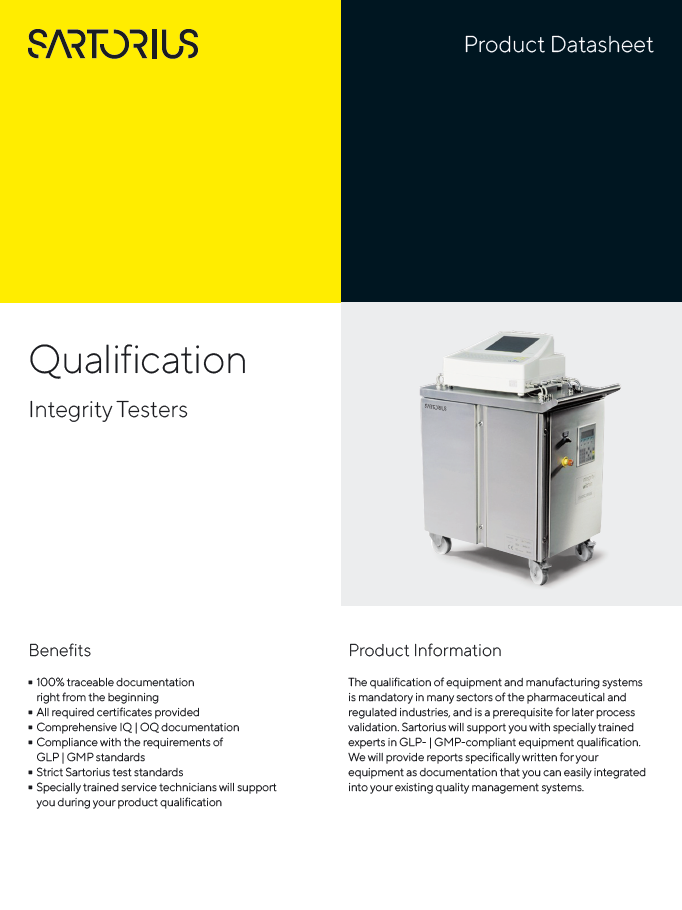 Kvalifikacija Sartocheck® uređaja za ispitivanje integriteta filtera - Sartorius Croatia