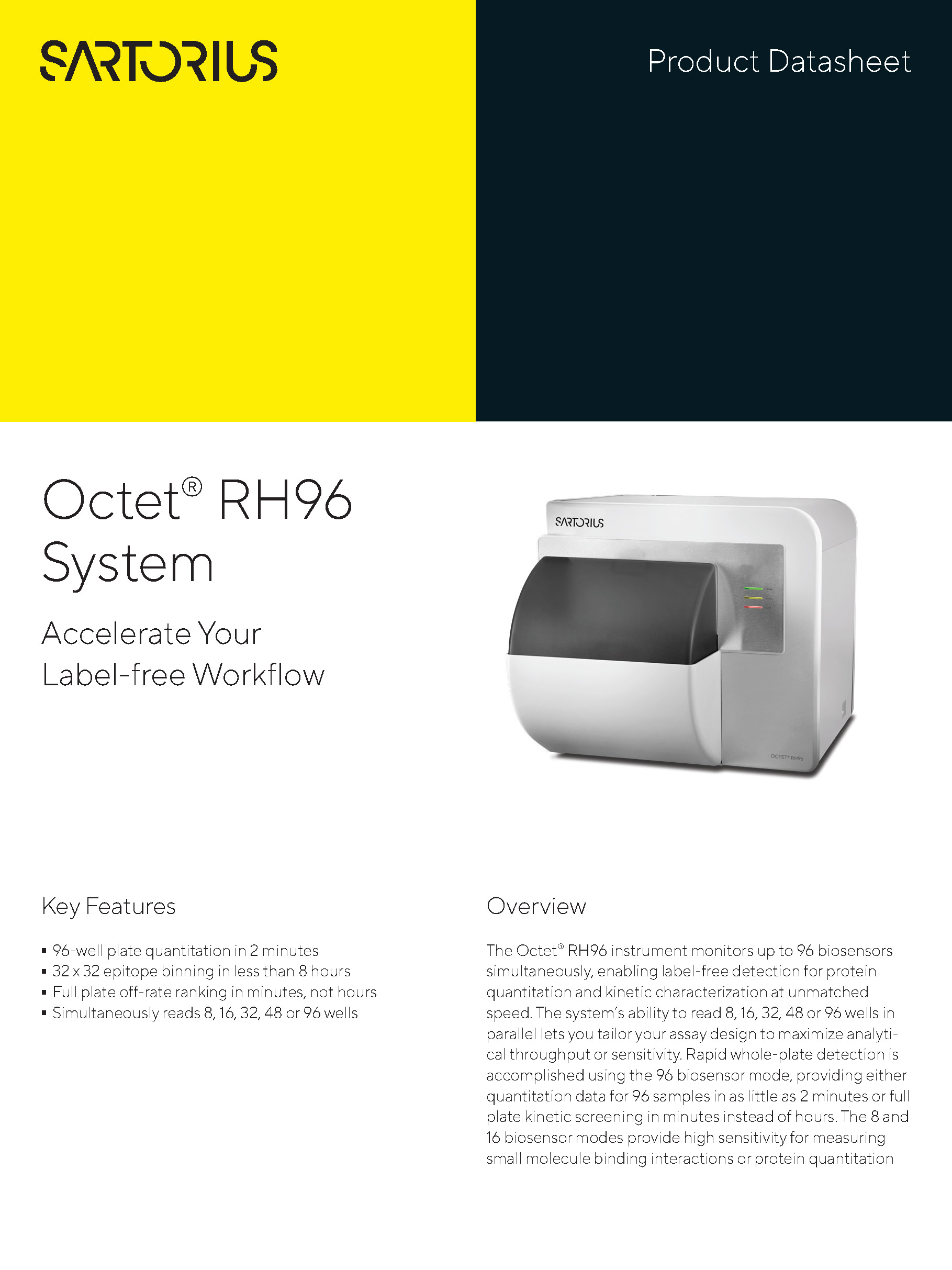 Octet® RH96 sustav - Ubrzajte tijek rada bez oznaka - Sartorius Croatia