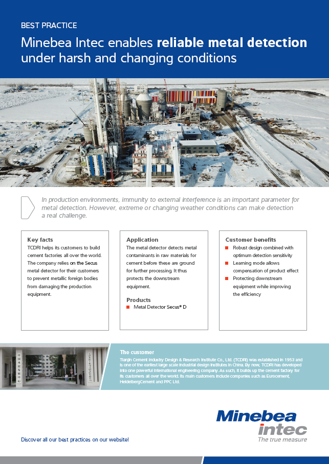 Minebea Intec omogoča zanesljivo zaznavanje kovin v težkih in spreminjajočih se pogojih - Sartorius Croatia 