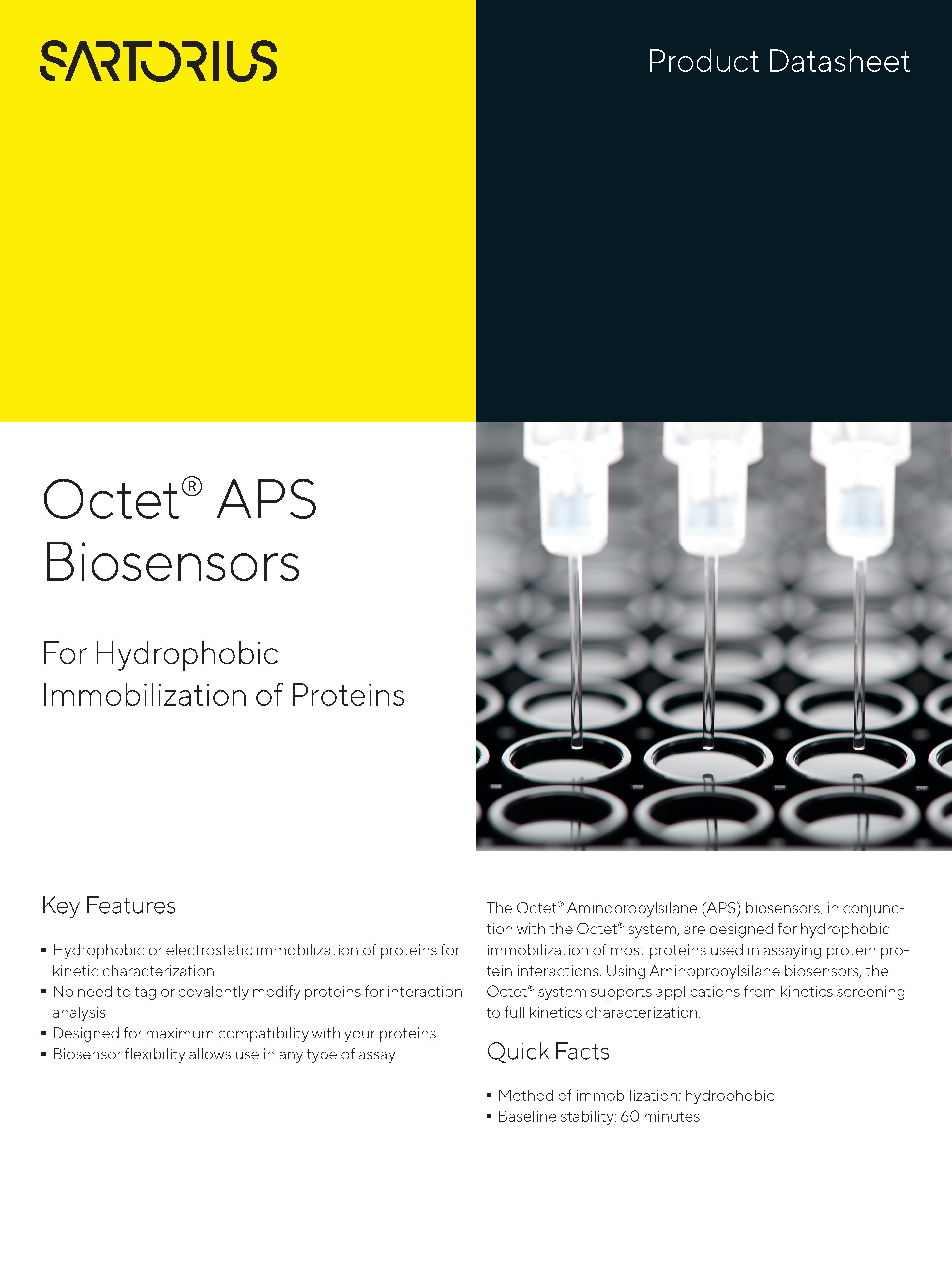 Octet® APS biosenzori - Za hidrofobnu imobilizaciju proteina - Sartorius Croatia