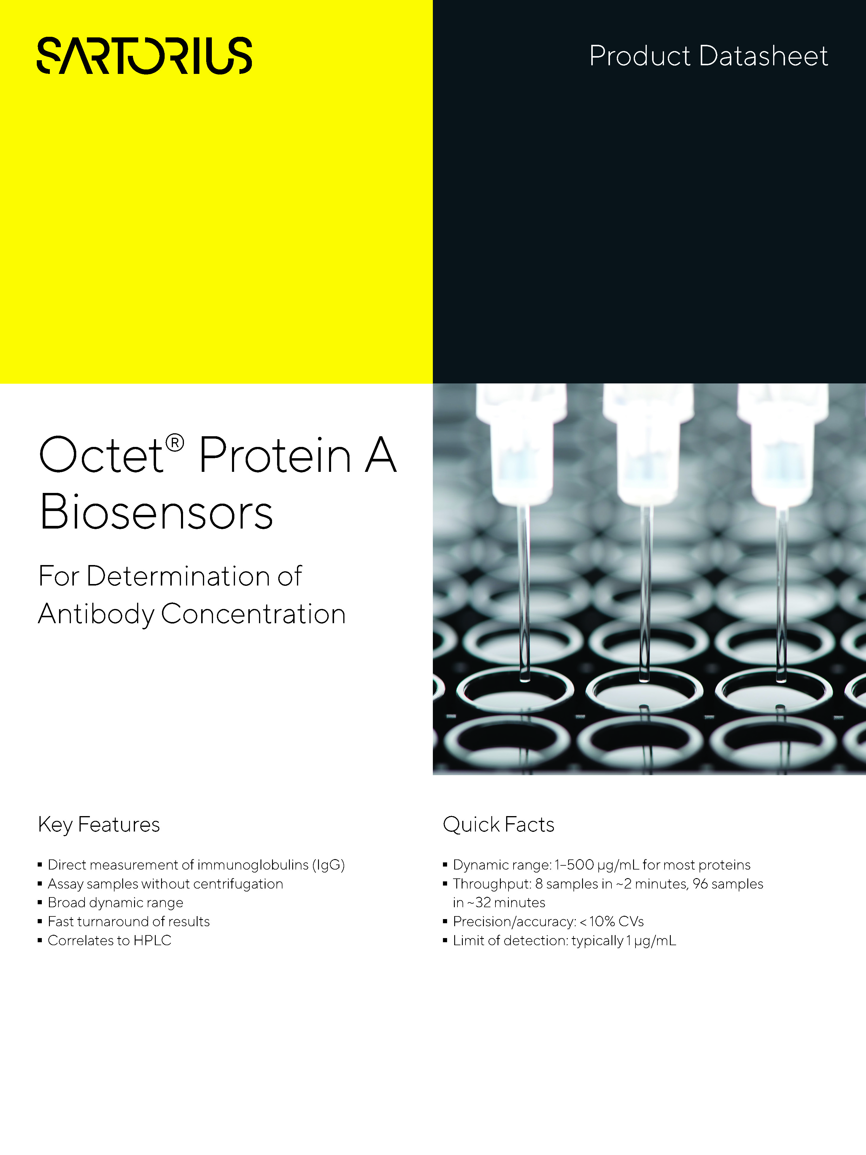 Octet® Protein A biosenzori - Za određivanje koncentracije protutijela - Sartorius Croatia