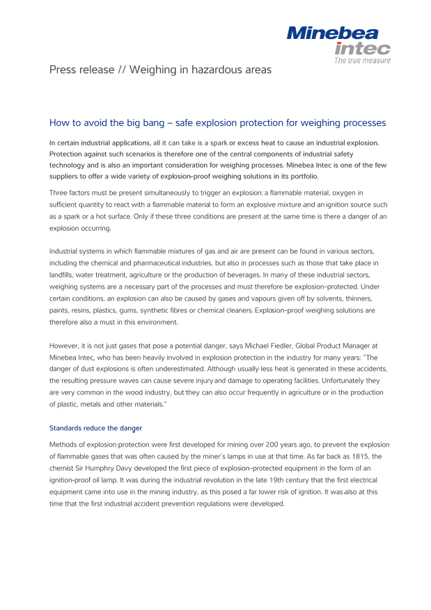 Vaganje u potencijalno eksplozivnim područjima - Sartorius Croatia 