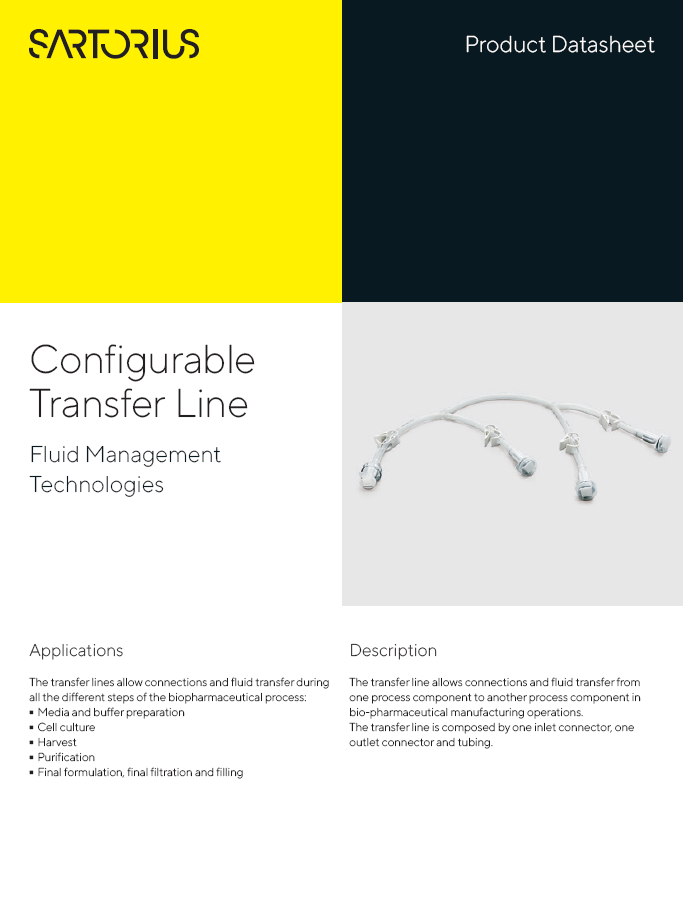 Configurable Transfer Line: Fluid Management Technologies - Sartorius Croatia