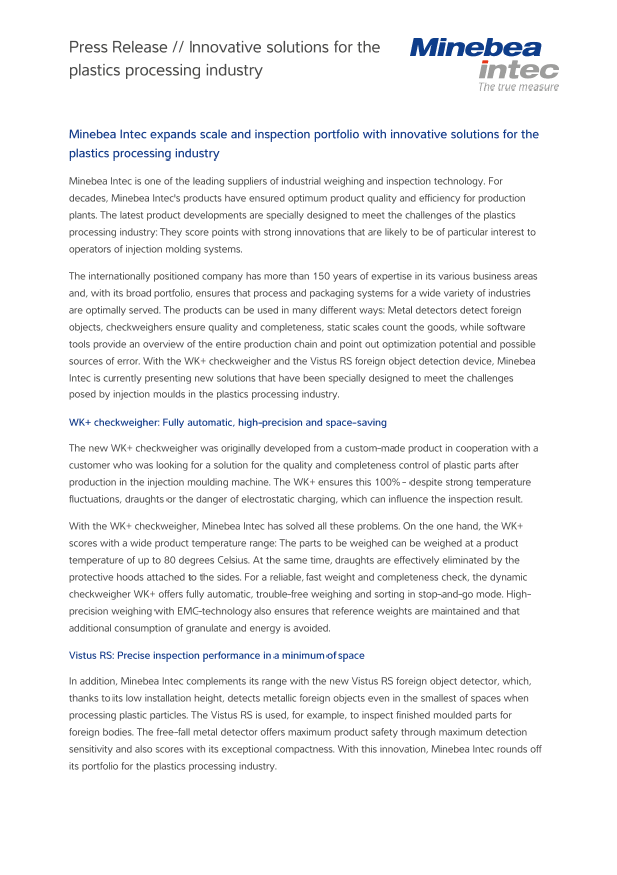 Inovativna rješenja za vaganje i inspekciju za preradu plastike - Sartorius Croatia 